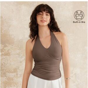 OGL Brown Viscose Halter Top